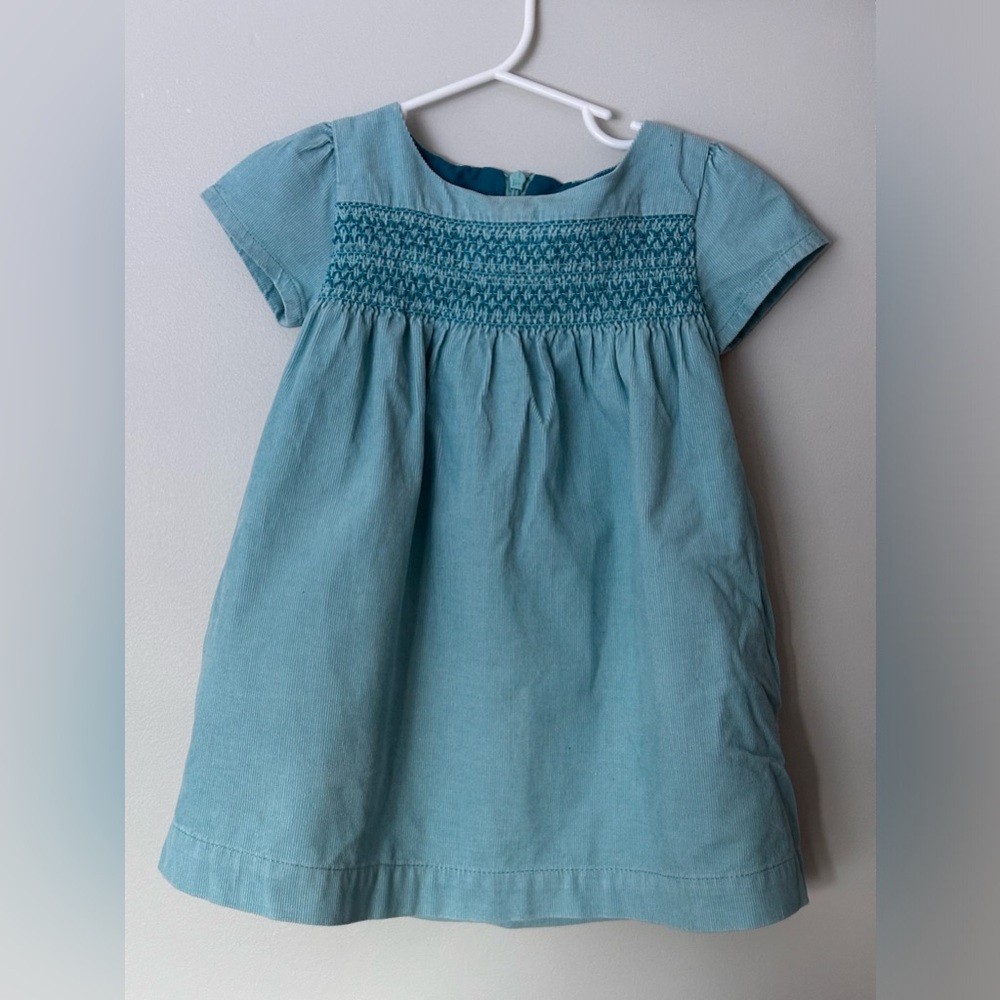 Mini Boden - Blue corduroy smock dress 1.5-2y